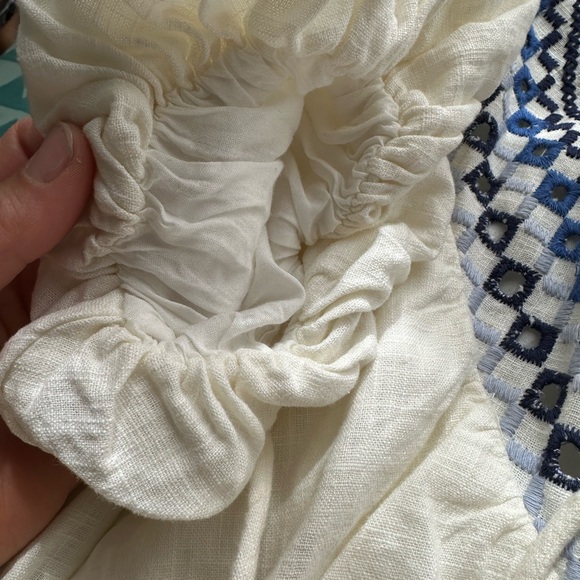 Free People Blouse with Blue Accents Size Small - Picture 6 of 12